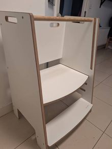 Large White Toddler Learning Tower / Helper Platform (Fits 2 Kids)