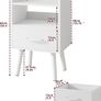 Bedside Table Set of 2, Nightstand, Side Table, Wooden Sofa End Table with Fabric Drawer, Open Shelf, Solid Wood Legs, 39x29x63 cm, for Bedroom, Living Room, White Image 3
