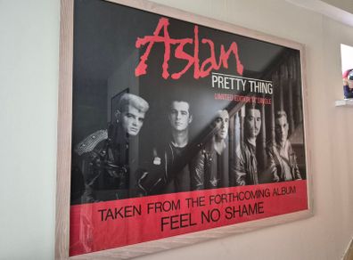 Aslan - Pretty Thing original promo poster framed 1988.