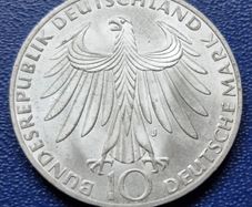 Unc 1972 Germany Silver 10 Deutsche Mark Olympic Games in Munich