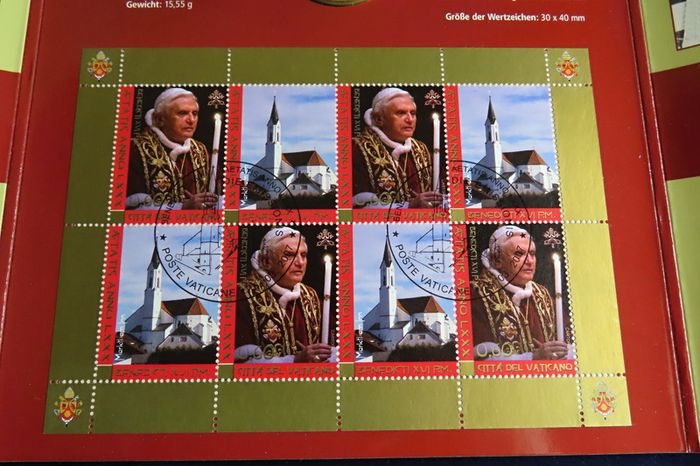 Pope Benedict coin medal stamps cover 2007 80th birthday