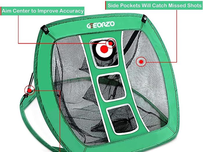 Golf Chipping Net, Pop Up Golf Practice Net with 2 Golf Hitting Mats, 12 Practice Balls and Golf Tees Accessories for Backyard Outdoor Indoor