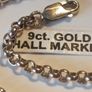9ct Gold Petite Round Belcher link bracelet. Image 8