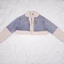 Pretty Little Thing Blue Cream Denim Sherpa Borg Aviator Cropped Jacket 8UK/36EU Image 5