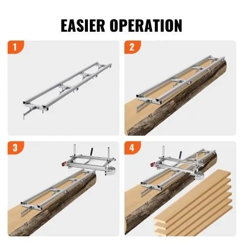 Rail Mill Guide System 2.74 m Chainsaw Milling Rail Guide 4 Crossbar Kits