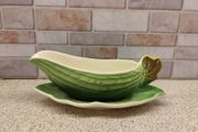 Vintage Royal Winton Green Leaf Gravy Boat and Underplate Pristine Condition