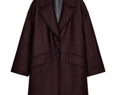 Zara Oversized Long Wool Blend Coat Burgundy  XL - NWOT