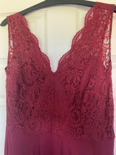 3 x Dessy burgundy bridesmaid dresses