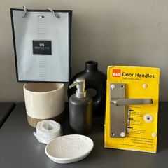 New candle and candle holder. Door handles and vases