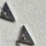 Prada Triangle Sterling Silver Chain Drop Earrings Image 8