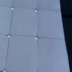 Blush pink double bed base and headboard