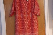 Dunnes Stores Coral Tulip Cuff Tunic Dress With Pockets... S.18.   B.N.W.T.