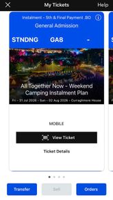 All together now camping tickets x 2
