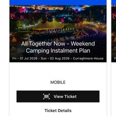 All together now camping tickets x 2
