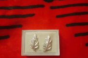 sterling silver leaf shaped earrings