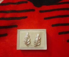 sterling silver leaf shaped earrings