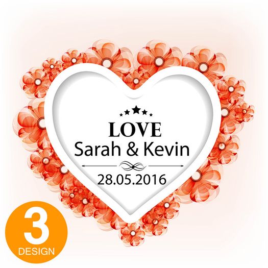 Personalised Wedding Coasters Print name date & any text! 10 Designs!