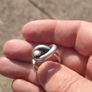 Adjustable Heavy Sterling Unisex Silver Buckle ring Image 6
