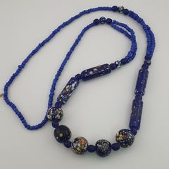 Antique Venetian Style Aventurine Glass Beads Necklace