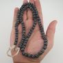 Vintage African Style White Stripe Black 8.2mm - 8.5mm Glass Beads Necklace Strand Image 6
