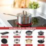 Ceramic Hob, 4 Zone Built-in Electric Hob 60cm, Ceramic Cooktop with Touch Control, 6600W, 9 Power Levels, Dual Ring Zone, Oval Zone, Timer, Child Lock, for All Pots, Hard Wired, without Plug Image 8