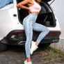 Brand New Animal print leggings, light blue, size 10 Image 3