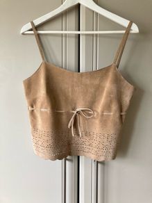 Rene Derhy leather top, M