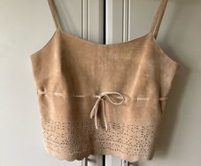 Rene Derhy leather top, M