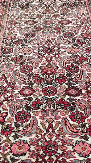 Pretty Vintage Persian Malayer Hand knotted Runner Wool Rug