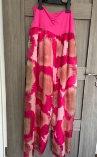 Pink patterned wide-leg trousers (12-14)