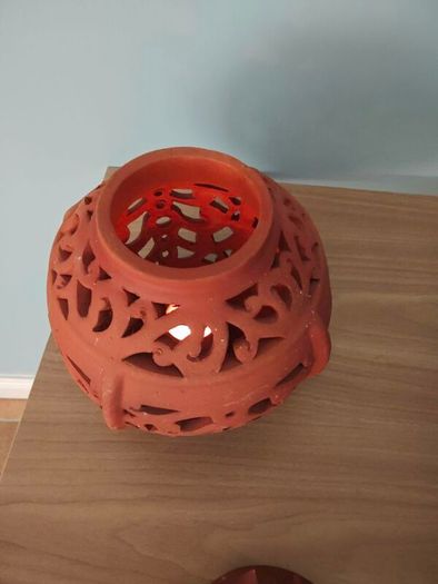Terracotta candle holder T light