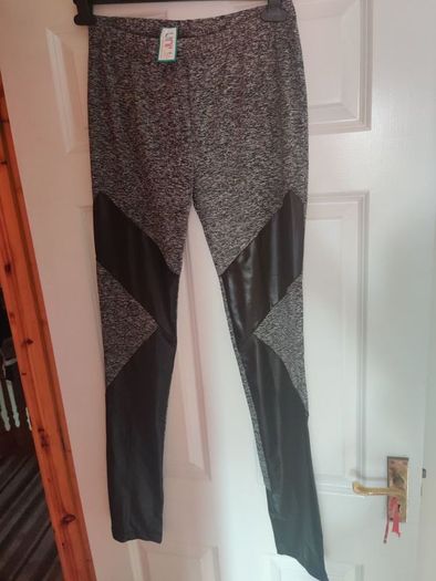 Brand new grey/black leggings size  XL UK14/16 EU42/44 Postage included