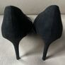 Black high heeled shoe with silver detail front Image 3