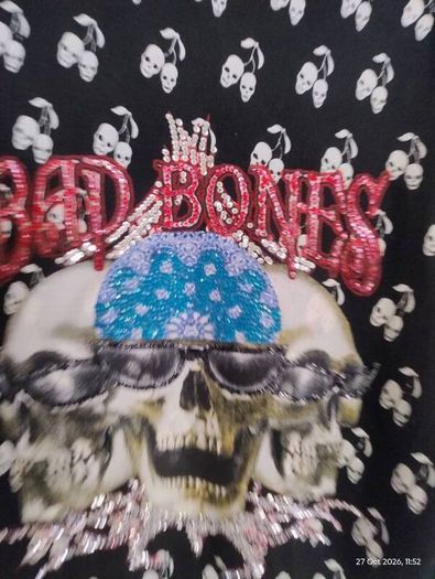 Vintage Y2K Siren Mall Goth Cherry Skull Sequin Cardigan