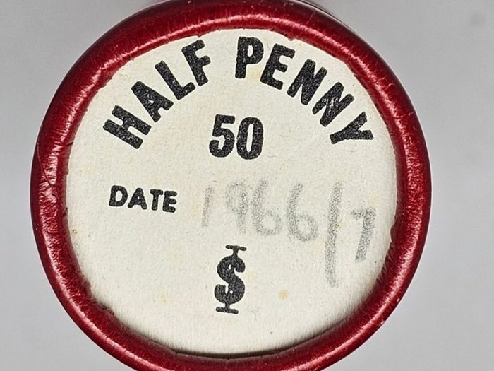 GB 1967 Half Penny Tube Roll 50 Red Uncirculated Lustrous Coins