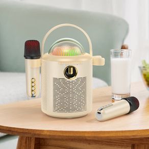 Pearlescent Karaoke Bluetooth Speaker with 2 Wireless Mic