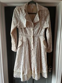 KLING ivory lace coat dress Size 3  8/10
