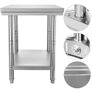 Stainless Steel Prep Table, 24 x 30 x 31 Inch, 700 lbs Load Capacity, Heavy Duty Metal Worktable with 3 Adjustable Height Levels Image 6