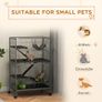 Small Animal Cage for Chinchilla Ferret Kitten on Wheels with Hammock Removable Tray, Grey Image 6