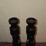 Pair of Ebony Wood African Candle holders Image 5