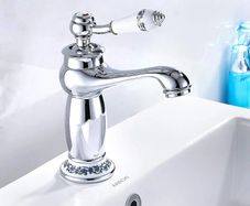 Luxury Victorian Basin Mixer Taps Chrome Mono Bathroom Cloakroom Sink Tap Hot and Cold Classic Faucet (Chrome)