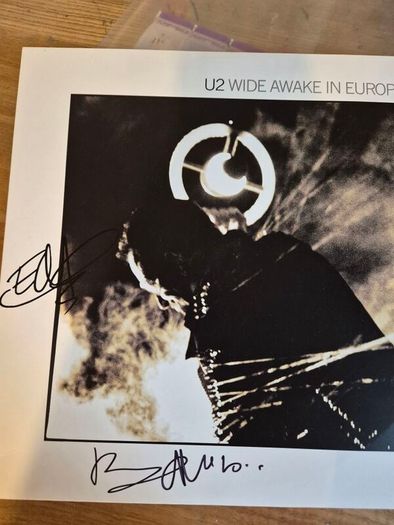 U2 Wide Awake in Europe record store day rare vinyl, signed by Bono and Edge