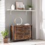 Sideboard Cabinet with Sliding Doors, Living Room, Hallway, Kitchen, Home Office, Steel Frame, Industrial Style, Vintage Brown-Black Image 3