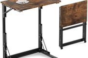 C Shaped Side Table Foldable Laptop Table, Sturdy Steel Frame Base Support
