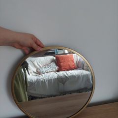 Mirror 40cm diameter solid golden metal frame