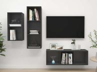 main image for ad 3 Piece TV Cabinet Set Grey Chipboard