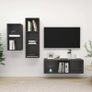 3 Piece TV Cabinet Set Grey Chipboard Image 5