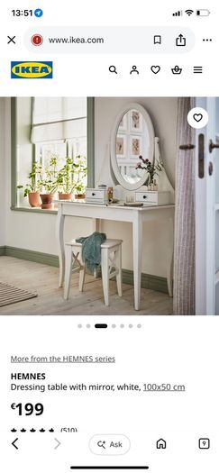 Dressing vanity table & stool