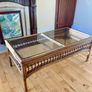 Large vintage rattan and wicker coffee table Image 2