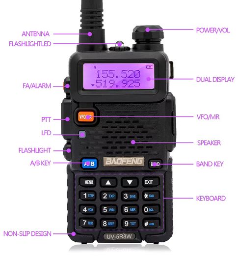 Baofeng Walkie Talkie UV 5R 5W Dual Band Ham Two Way Radio Vhf Uhf FM Radio Handheld Transceiver Hunting
